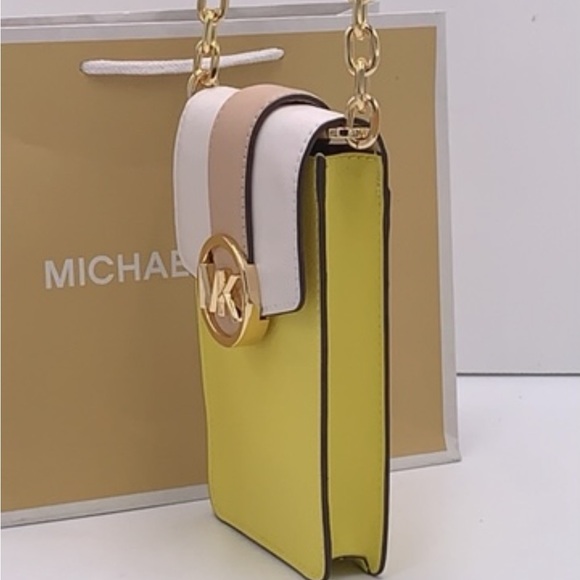 MICHAEL KORS Carmen Small Color-Block Phone Crossbody Bag Sunshine multi color - Picture 11 of 13